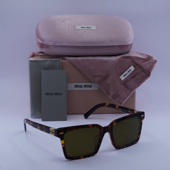 Miu Miu MU13ZSF VAU01T Rectangle Sunglasses – Honey Havana main image 6